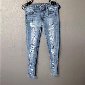 Women’s American Eagle Outfitters Jeggings Distressed Skinny Fit